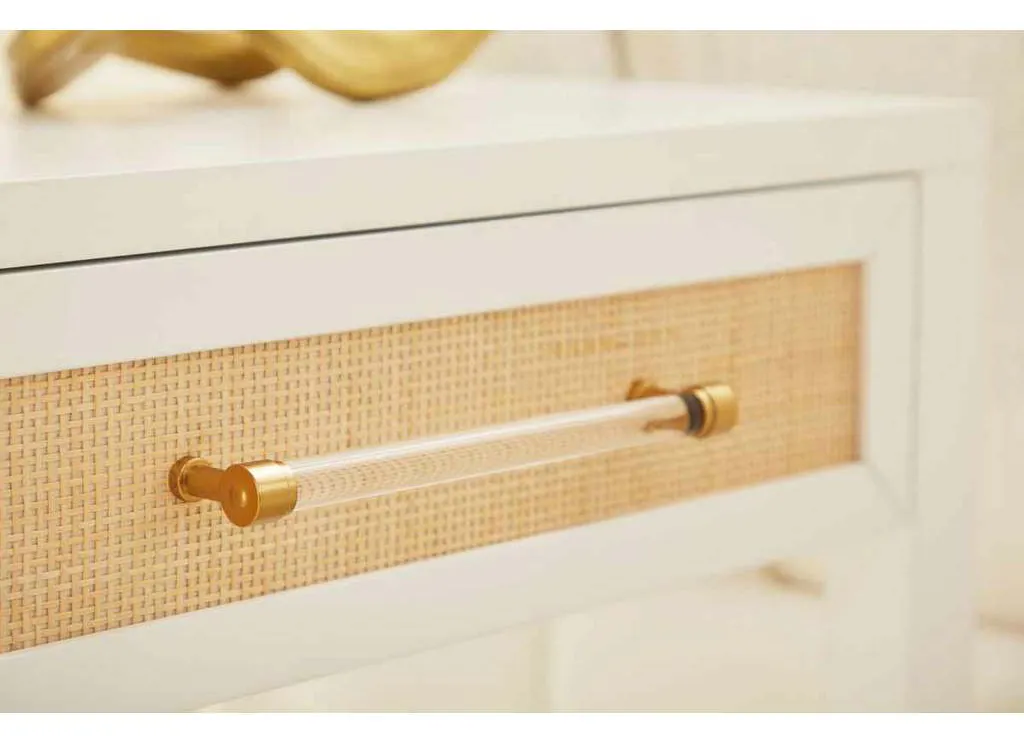 Essentials For Living 6144.WHT/NAT Holland 1 Drawer Side Table in Matte White Natural Rattan Essentials For Living 6144.WHT/NAT Holland 1 Drawer Side Table in Matte White Natural Rattan