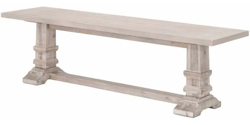 Essentials for Living 6030-L.NG Hudson Large Dining Bench in Natural Gray Acacia Essentials for Living 6030-L.NG Hudson Large Dining Bench in Natural Gray Acacia