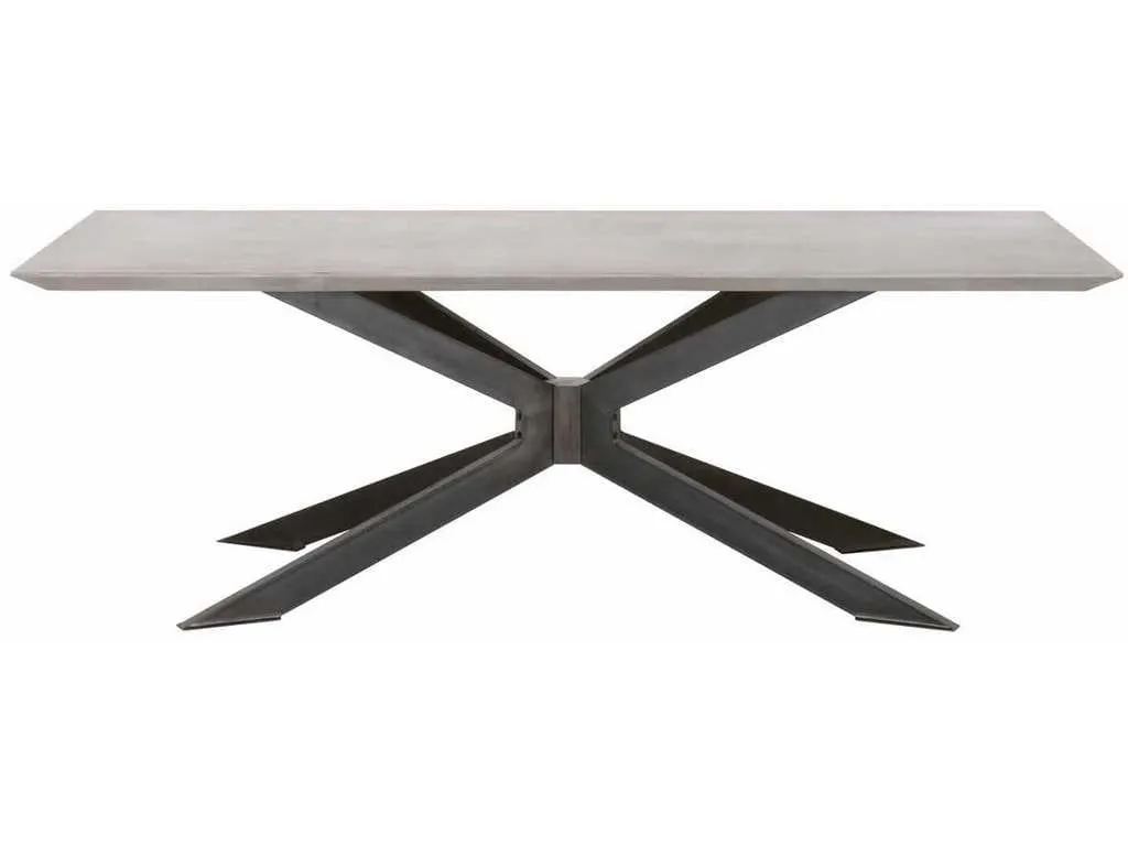 Essentials For Living 4630.BLK/AGRY  Industry Rectangle Dining Table in Ash Gray Concrete Distressed Black Iron