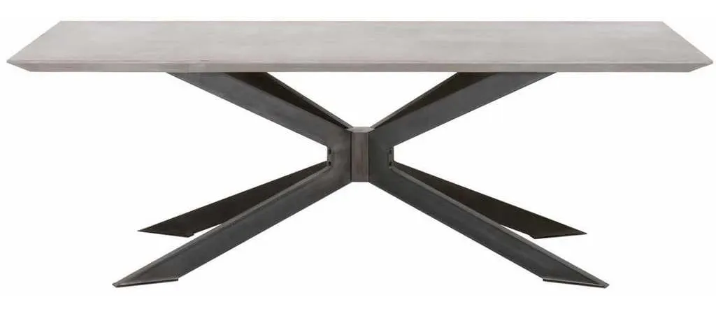 Essentials For Living 4630.BLK/AGRY Industry Rectangle Dining Table in Ash Gray Concrete Distressed Black Iron Essentials For Living 4630.BLK/AGRY Industry Rectangle Dining Table in Ash Gray Concrete Distressed Black Iron