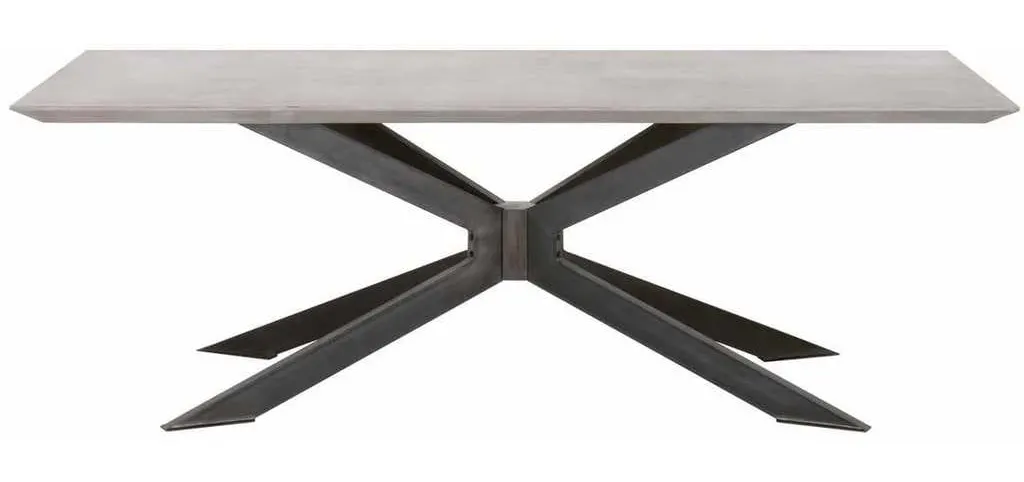 Essentials For Living 4630.BLK/AGRY Industry Rectangle Dining Table in Ash Gray Concrete Distressed Black Iron Essentials For Living 4630.BLK/AGRY Industry Rectangle Dining Table in Ash Gray Concrete Distressed Black Iron