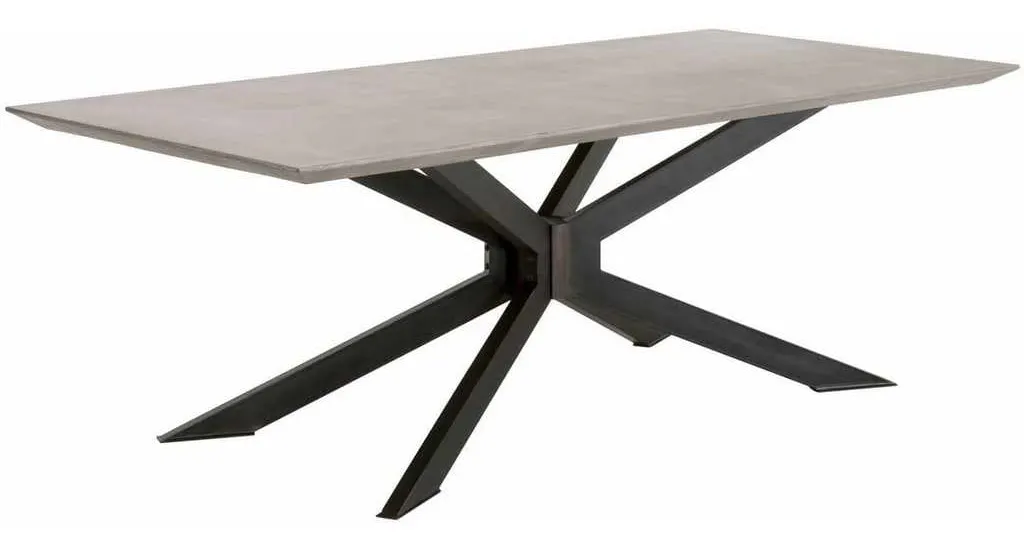Essentials For Living 4630.BLK/AGRY Industry Rectangle Dining Table in Ash Gray Concrete Distressed Black Iron Essentials For Living 4630.BLK/AGRY Industry Rectangle Dining Table in Ash Gray Concrete Distressed Black Iron