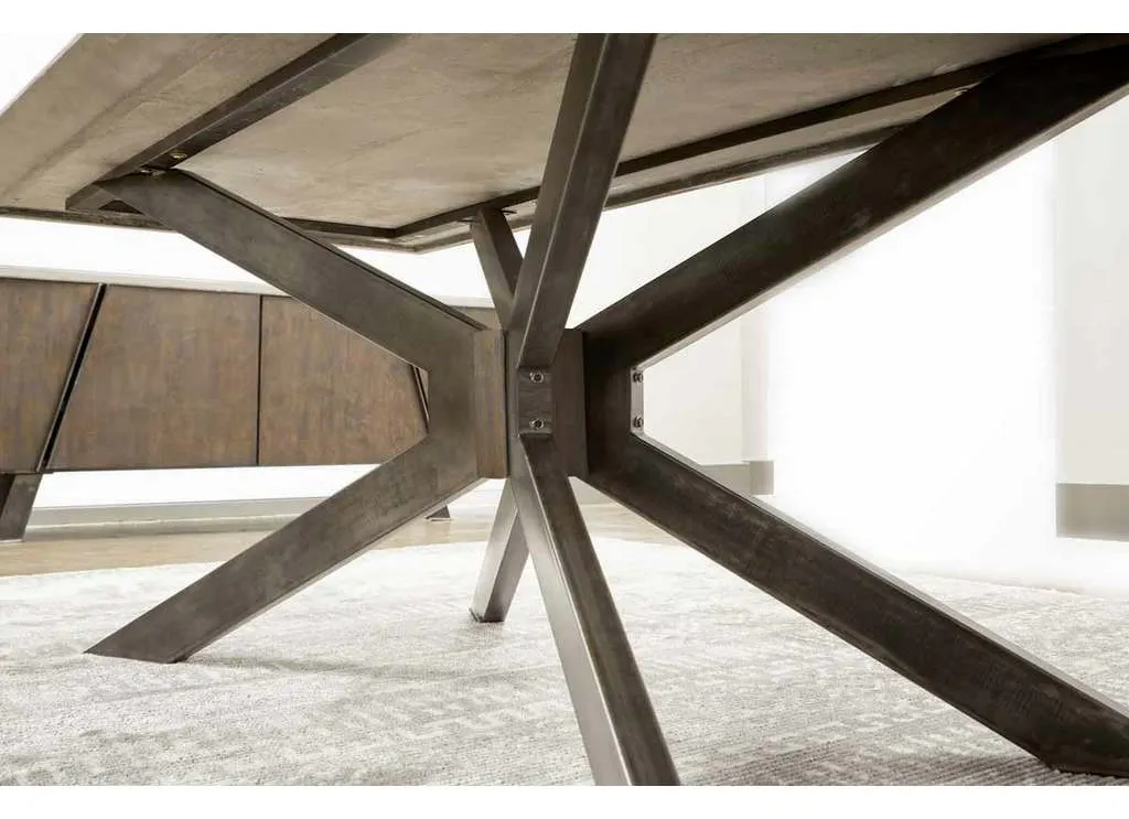 Essentials For Living 4630.BLK/AGRY Industry Rectangle Dining Table in Ash Gray Concrete Distressed Black Iron Essentials For Living 4630.BLK/AGRY Industry Rectangle Dining Table in Ash Gray Concrete Distressed Black Iron
