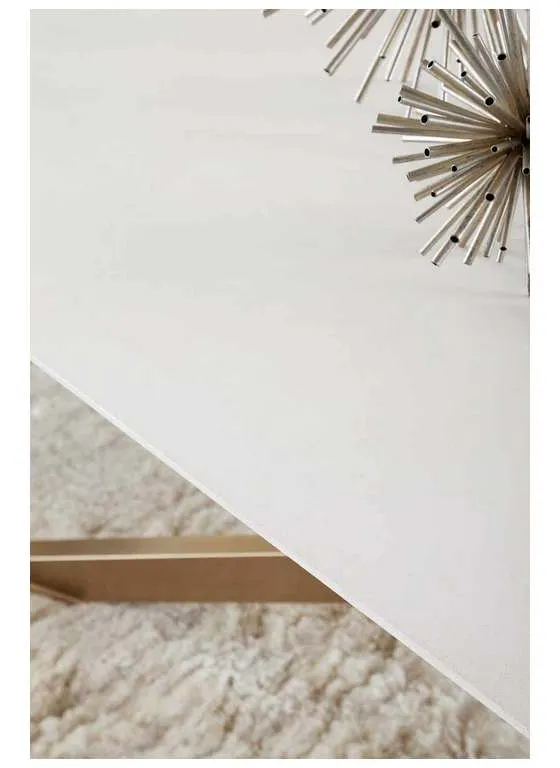 Essentials For Living 4630.BRA/IVO Industry Rectangle Dining Table in Ivory Concrete Brass Essentials For Living 4630.BRA/IVO Industry Rectangle Dining Table in Ivory Concrete Brass