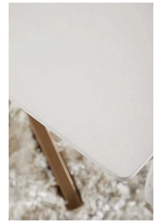 Essentials For Living 4630.BRA/IVO Industry Rectangle Dining Table in Ivory Concrete Brass Essentials For Living 4630.BRA/IVO Industry Rectangle Dining Table in Ivory Concrete Brass