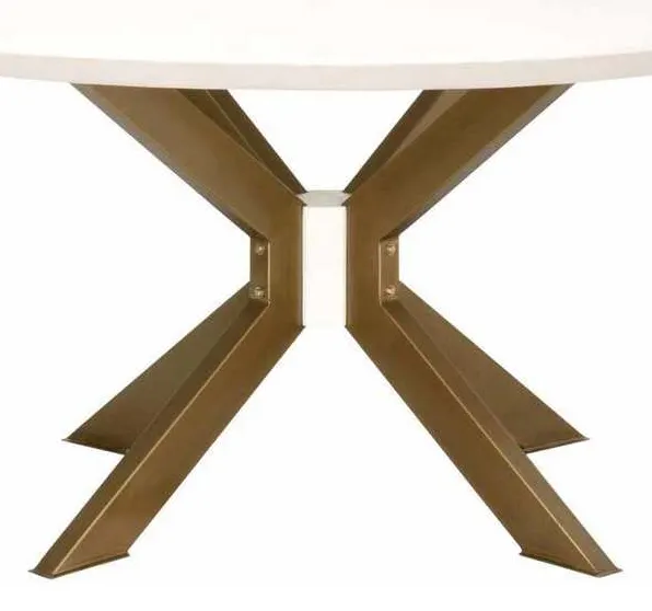 Essentials For Living 4632-RD.BRA/IVO Industry 60 inch Round Dining Table in Ivory Concrete Brass Essentials For Living 4632-RD.BRA/IVO Industry 60 inch Round Dining Table in Ivory Concrete Brass