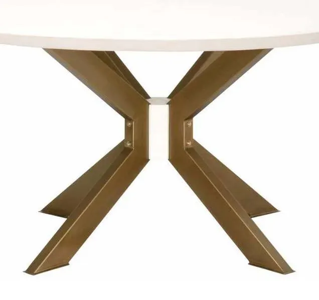 Essentials For Living 4632-RD.BRA/IVO Industry 60 inch Round Dining Table in Ivory Concrete Brass Essentials For Living 4632-RD.BRA/IVO Industry 60 inch Round Dining Table in Ivory Concrete Brass