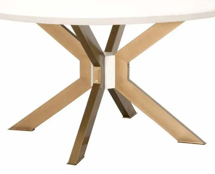 Essentials For Living 4632-RD.BRA/IVO Industry 60 inch Round Dining Table in Ivory Concrete Brass Essentials For Living 4632-RD.BRA/IVO Industry 60 inch Round Dining Table in Ivory Concrete Brass