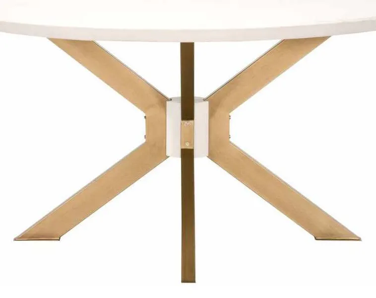 Essentials For Living 4632-RD.BRA/IVO Industry 60 inch Round Dining Table in Ivory Concrete Brass Essentials For Living 4632-RD.BRA/IVO Industry 60 inch Round Dining Table in Ivory Concrete Brass