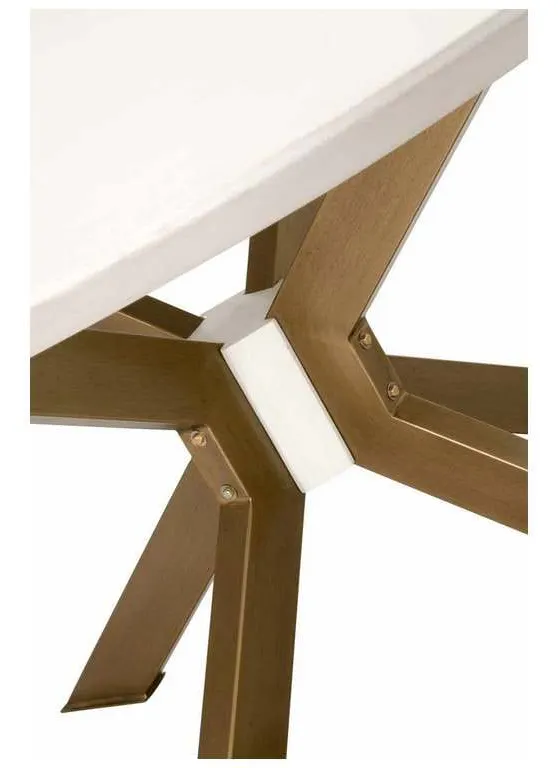 Essentials For Living 4632-RD.BRA/IVO Industry 60 inch Round Dining Table in Ivory Concrete Brass Essentials For Living 4632-RD.BRA/IVO Industry 60 inch Round Dining Table in Ivory Concrete Brass