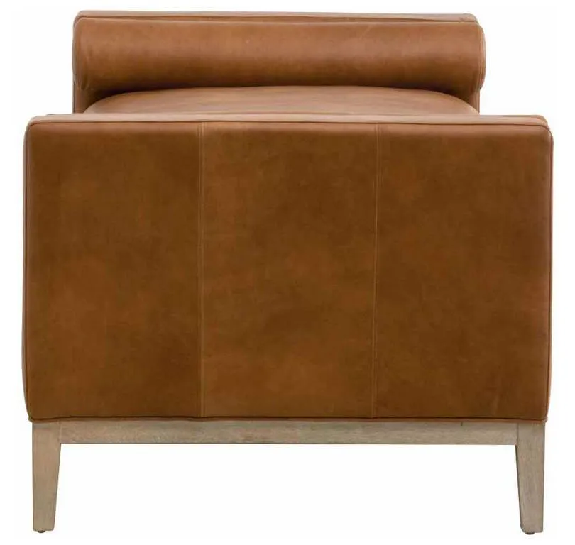 Essentials for Living 6701.WHBRN/NG Keaton Daybed in Whiskey Brown Top Grain Leather Natural Gray Oak Essentials for Living 6701.WHBRN/NG Keaton Daybed in Whiskey Brown Top Grain Leather Natural Gray Oak