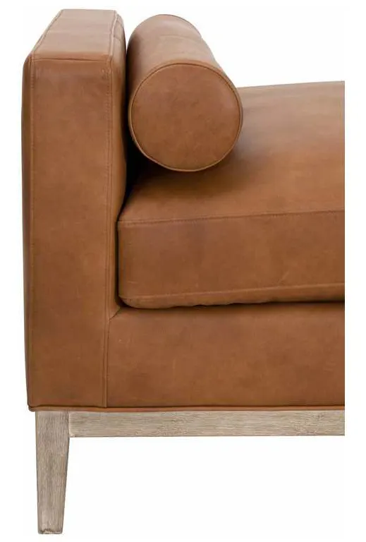 Essentials for Living 6701.WHBRN/NG Keaton Daybed in Whiskey Brown Top Grain Leather Natural Gray Oak Essentials for Living 6701.WHBRN/NG Keaton Daybed in Whiskey Brown Top Grain Leather Natural Gray Oak