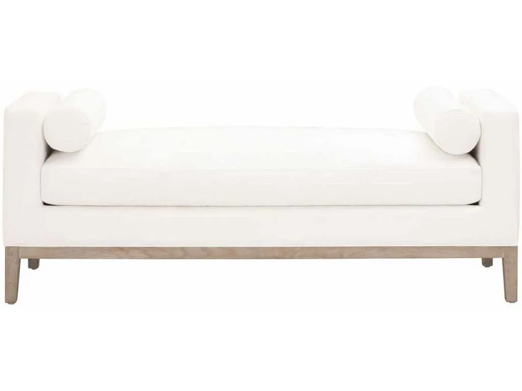Essentials for Living 6700.LPPRL/NG  Keaton Upholstered Bench in LiveSmart Peyton Pearl Natural Gray Oak
