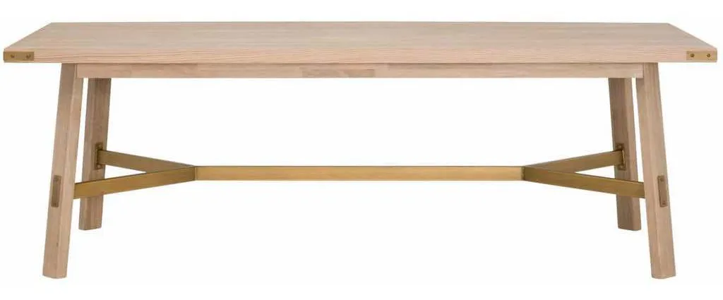 Essentials For Living 6125.HON/BGLD Klein Dining Table in Honey Oak Brushed Gold Essentials For Living 6125.HON/BGLD Klein Dining Table in Honey Oak Brushed Gold