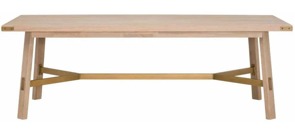 Essentials For Living 6125.HON/BGLD Klein Dining Table in Honey Oak Brushed Gold Essentials For Living 6125.HON/BGLD Klein Dining Table in Honey Oak Brushed Gold