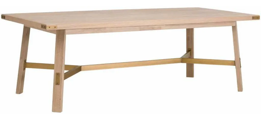 Essentials For Living 6125.HON/BGLD Klein Dining Table in Honey Oak Brushed Gold Essentials For Living 6125.HON/BGLD Klein Dining Table in Honey Oak Brushed Gold