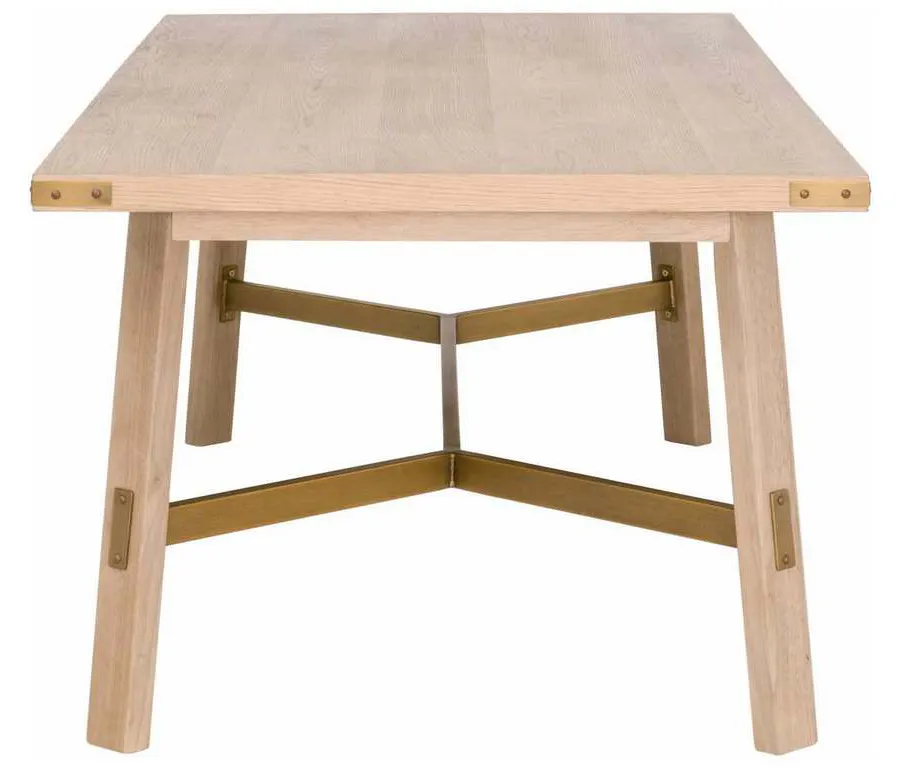 Essentials For Living 6125.HON/BGLD Klein Dining Table in Honey Oak Brushed Gold Essentials For Living 6125.HON/BGLD Klein Dining Table in Honey Oak Brushed Gold