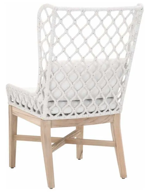 Essentials for Living 6804.WHT/WHT/GT Lattis Outdoor Wing Chair in White Speckle Flat Rope Performance White Speckle Gray Teak Essentials for Living 6804.WHT/WHT/GT Lattis Outdoor Wing Chair in White Speckle Flat Rope Performance White Speckle Gray Teak