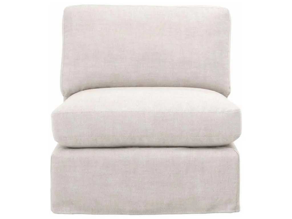 Essentials For Living 6603-1S.BISQ  Lena Modular Slipcover 1 Seat Armless Chair in Bisque Espresso