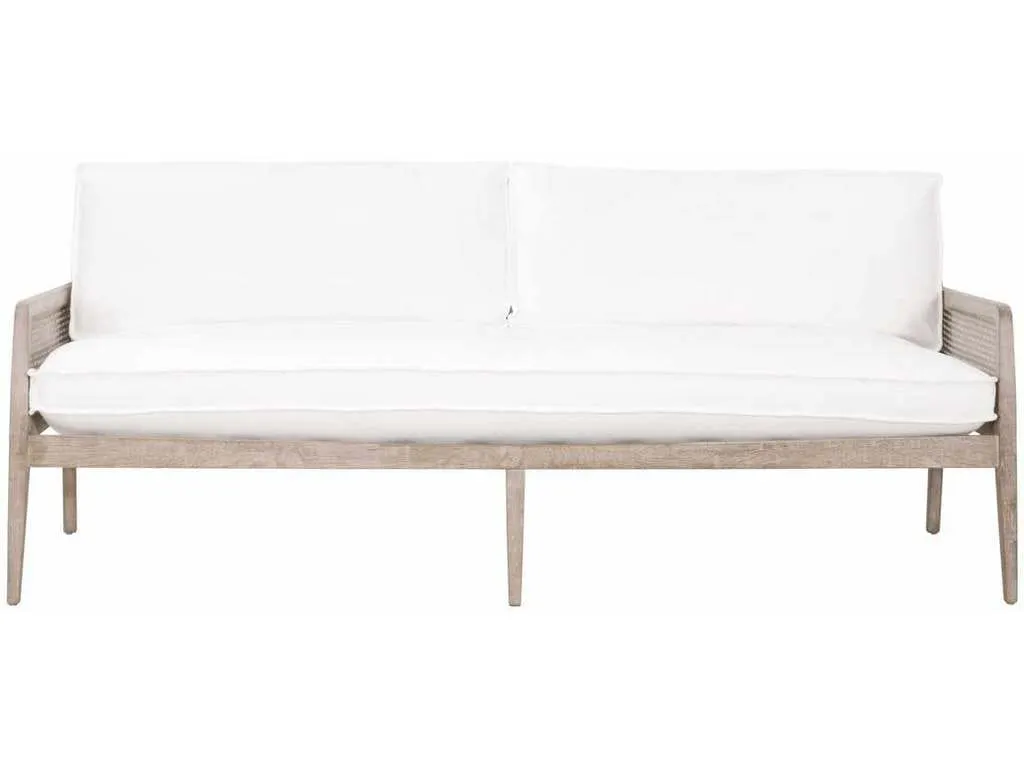 Essentials for Living 6649-3.LPPRL/NG  Leone 84 inch Settee in LiveSmart Peyton Pearl Natural Gray Oak Cane