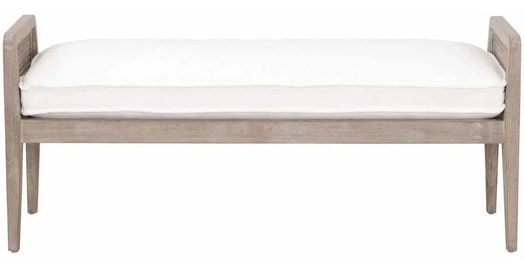 Essentials for Living 6698.LPPRL/NG Leone Bench in LiveSmart Peyton Pearl Natural Gray Oak Cane Essentials for Living 6698.LPPRL/NG Leone Bench in LiveSmart Peyton Pearl Natural Gray Oak Cane
