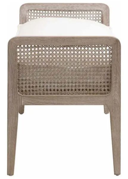 Essentials for Living 6698.LPPRL/NG Leone Bench in LiveSmart Peyton Pearl Natural Gray Oak Cane Essentials for Living 6698.LPPRL/NG Leone Bench in LiveSmart Peyton Pearl Natural Gray Oak Cane