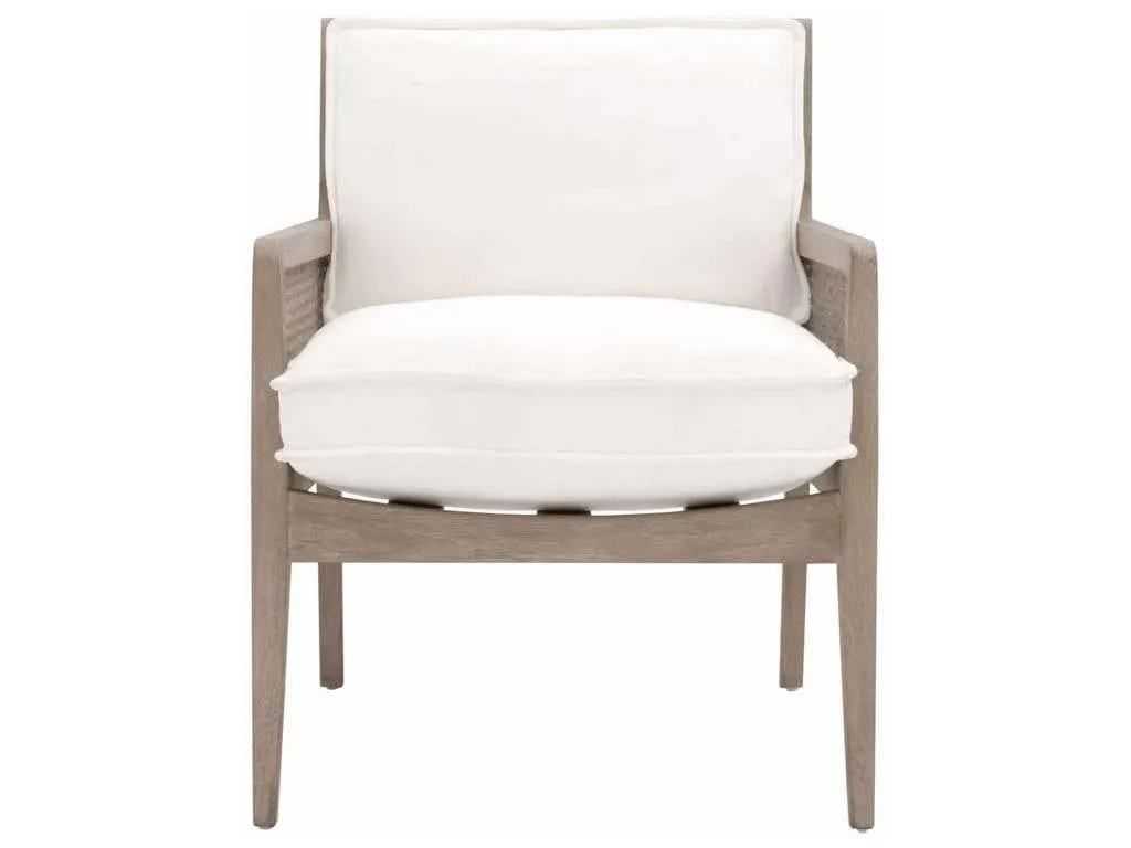 Essentials For Living 6649.LPPRL/NG  Leone Club Chair in LiveSmart Peyton Pearl Natural Gray Oak Cane