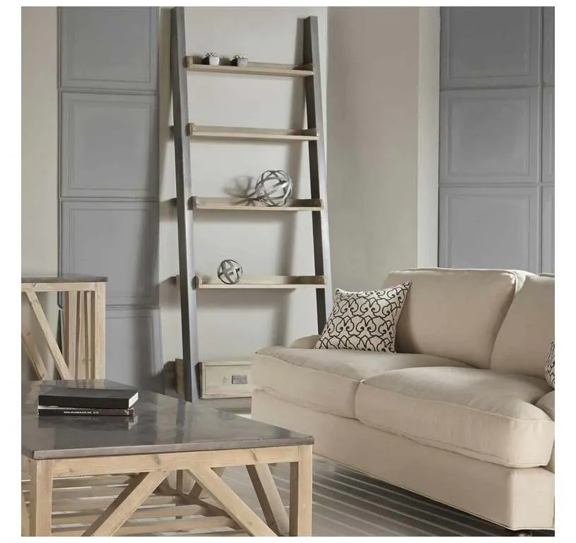 Essentials for Living 8053.SGRY-PNE/GRY Library Bookshelf in Smoke Gray Pine Gray Steel Essentials for Living 8053.SGRY-PNE/GRY Library Bookshelf in Smoke Gray Pine Gray Steel