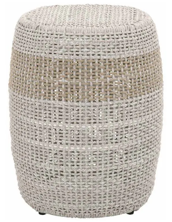 Essentials For Living 6818.WTA Loom Accent Table in Taupe and White Flat Rope Taupe Stripe Essentials For Living 6818.WTA Loom Accent Table in Taupe and White Flat Rope Taupe Stripe