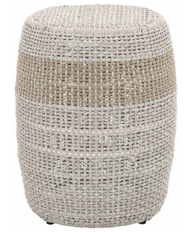 Essentials For Living 6818.WTA Loom Accent Table in Taupe and White Flat Rope Taupe Stripe Essentials For Living 6818.WTA Loom Accent Table in Taupe and White Flat Rope Taupe Stripe