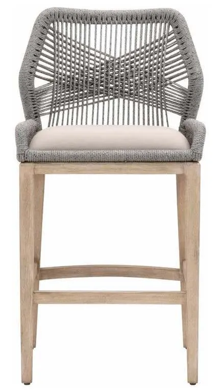 Essentials for Living 6808BS.PLA/LGRY/NG Loom Barstool in Platinum Rope Light Gray Natural Gray Mahogany Essentials for Living 6808BS.PLA/LGRY/NG Loom Barstool in Platinum Rope Light Gray Natural Gray Mahogany