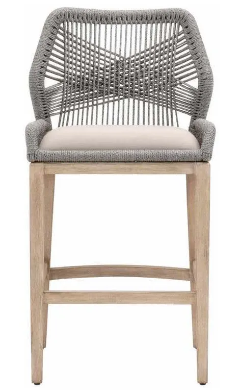 Essentials for Living 6808BS.PLA/LGRY/NG Loom Barstool in Platinum Rope Light Gray Natural Gray Mahogany Essentials for Living 6808BS.PLA/LGRY/NG Loom Barstool in Platinum Rope Light Gray Natural Gray Mahogany