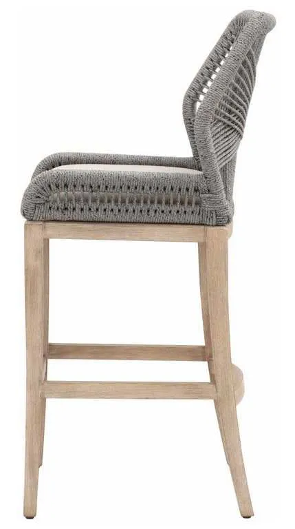 Essentials for Living 6808BS.PLA/LGRY/NG Loom Barstool in Platinum Rope Light Gray Natural Gray Mahogany Essentials for Living 6808BS.PLA/LGRY/NG Loom Barstool in Platinum Rope Light Gray Natural Gray Mahogany