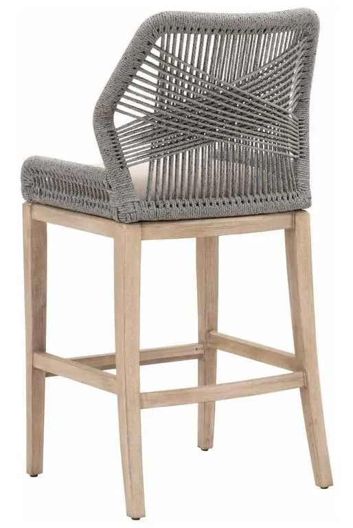 Essentials for Living 6808BS.PLA/LGRY/NG Loom Barstool in Platinum Rope Light Gray Natural Gray Mahogany Essentials for Living 6808BS.PLA/LGRY/NG Loom Barstool in Platinum Rope Light Gray Natural Gray Mahogany