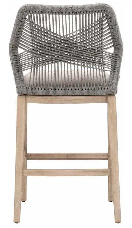 Essentials for Living 6808BS.PLA/LGRY/NG Loom Barstool in Platinum Rope Light Gray Natural Gray Mahogany Essentials for Living 6808BS.PLA/LGRY/NG Loom Barstool in Platinum Rope Light Gray Natural Gray Mahogany