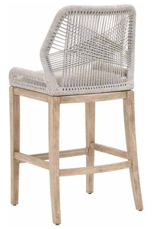 Essentials for Living 6808BS.WTA/PUM/NG Loom Barstool in Taupe and White Flat Rope Performance Pumice Natural Gray Mahogany Essentials for Living 6808BS.WTA/PUM/NG Loom Barstool in Taupe and White Flat Rope Performance Pumice Natural Gray Mahogany