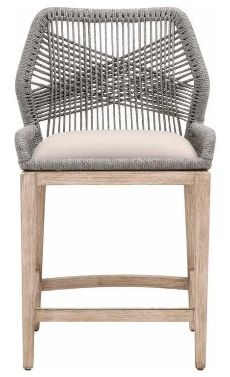 Essentials for Living 6808CS.PLA/LGRY/NG Loom Counter Stool in Platinum Rope Light Gray Natural Gray Mahogany Essentials for Living 6808CS.PLA/LGRY/NG Loom Counter Stool in Platinum Rope Light Gray Natural Gray Mahogany