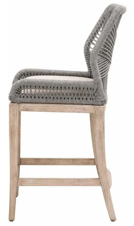 Essentials for Living 6808CS.PLA/LGRY/NG Loom Counter Stool in Platinum Rope Light Gray Natural Gray Mahogany Essentials for Living 6808CS.PLA/LGRY/NG Loom Counter Stool in Platinum Rope Light Gray Natural Gray Mahogany