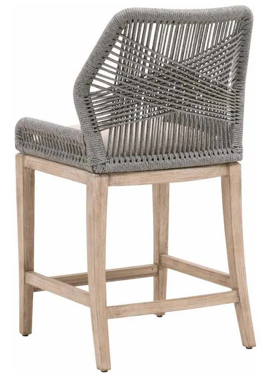Essentials for Living 6808CS.PLA/LGRY/NG Loom Counter Stool in Platinum Rope Light Gray Natural Gray Mahogany Essentials for Living 6808CS.PLA/LGRY/NG Loom Counter Stool in Platinum Rope Light Gray Natural Gray Mahogany