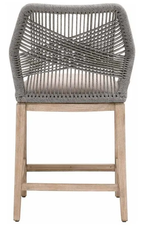 Essentials for Living 6808CS.PLA/LGRY/NG Loom Counter Stool in Platinum Rope Light Gray Natural Gray Mahogany Essentials for Living 6808CS.PLA/LGRY/NG Loom Counter Stool in Platinum Rope Light Gray Natural Gray Mahogany