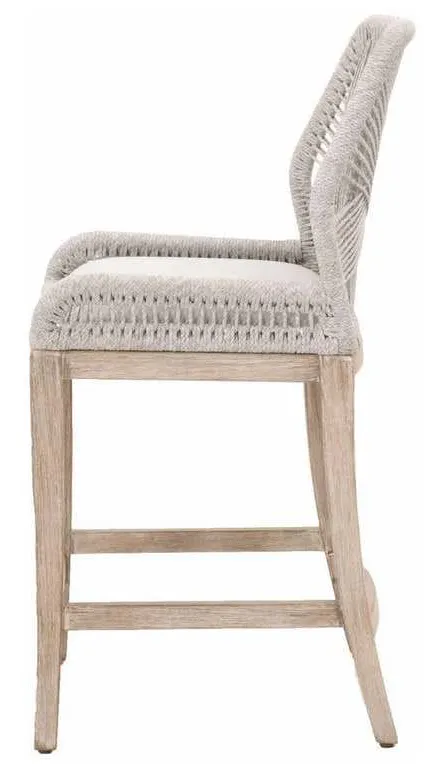 Essentials for Living 6808CS.WTA/PUM/NG Loom Counter Stool in Taupe and White Flat Rope Performance Pumice Natural Gray Mahogany Essentials for Living 6808CS.WTA/PUM/NG Loom Counter Stool in Taupe and White Flat Rope Performance Pumice Natural Gray Mahogany