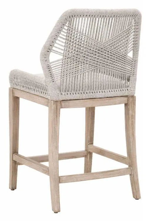 Essentials for Living 6808CS.WTA/PUM/NG Loom Counter Stool in Taupe and White Flat Rope Performance Pumice Natural Gray Mahogany Essentials for Living 6808CS.WTA/PUM/NG Loom Counter Stool in Taupe and White Flat Rope Performance Pumice Natural Gray Mahogany