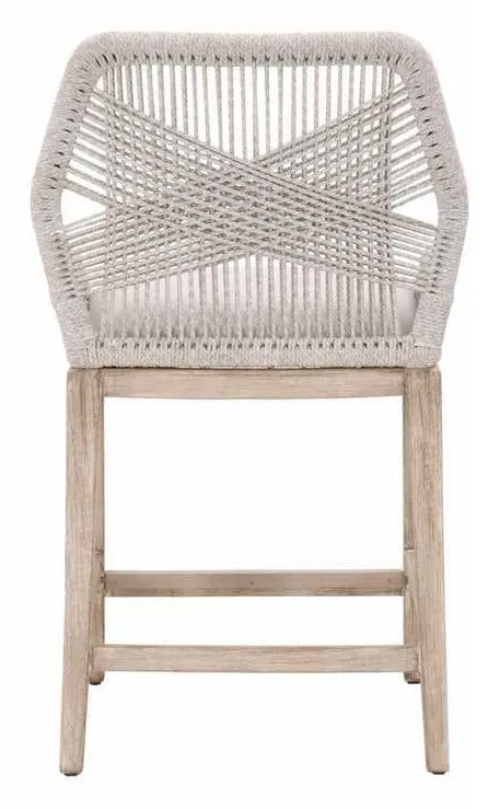 Essentials for Living 6808CS.WTA/PUM/NG Loom Counter Stool in Taupe and White Flat Rope Performance Pumice Natural Gray Mahogany Essentials for Living 6808CS.WTA/PUM/NG Loom Counter Stool in Taupe and White Flat Rope Performance Pumice Natural Gray Mahogany