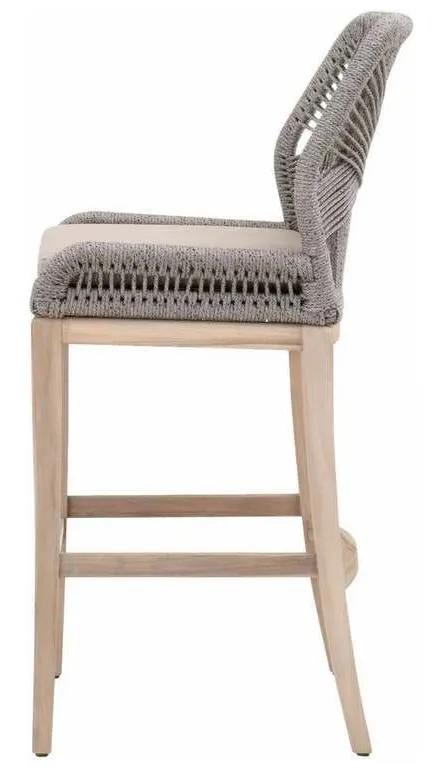 Essentials for Living 6808BS.PLA-R/SG/GT Loom Outdoor Barstool in Platinum Rope Performance Smoke Gray Gray Teak Essentials for Living 6808BS.PLA-R/SG/GT Loom Outdoor Barstool in Platinum Rope Performance Smoke Gray Gray Teak