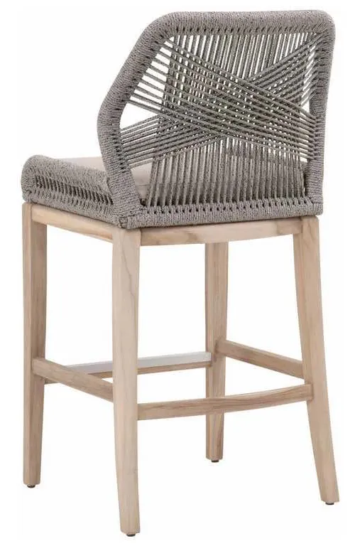 Essentials for Living 6808BS.PLA-R/SG/GT Loom Outdoor Barstool in Platinum Rope Performance Smoke Gray Gray Teak Essentials for Living 6808BS.PLA-R/SG/GT Loom Outdoor Barstool in Platinum Rope Performance Smoke Gray Gray Teak