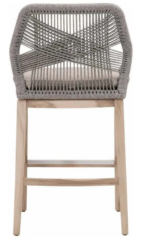 Essentials for Living 6808BS.PLA-R/SG/GT Loom Outdoor Barstool in Platinum Rope Performance Smoke Gray Gray Teak Essentials for Living 6808BS.PLA-R/SG/GT Loom Outdoor Barstool in Platinum Rope Performance Smoke Gray Gray Teak