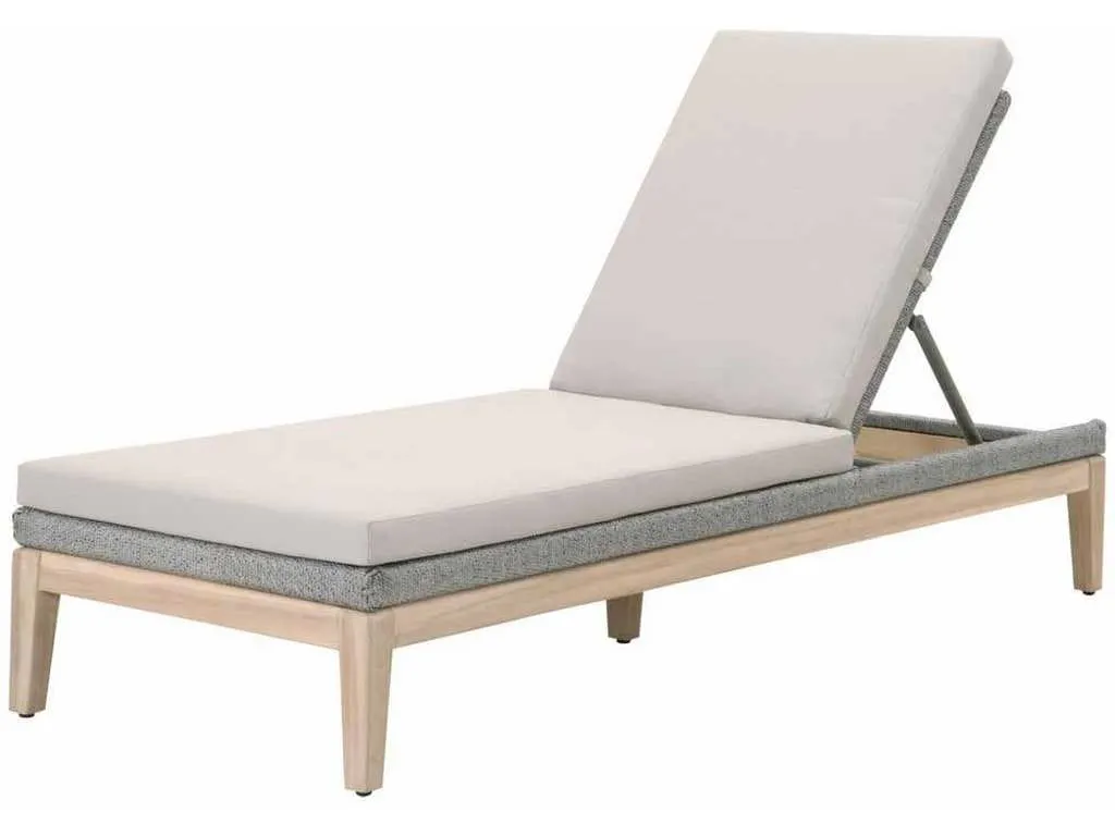 Essentials For Living 6823.PLA/SGRY/GT Loom Outdoor Chaise Lounge in Platinum Rope Performance Smoke Gray Gray Teak Essentials For Living 6823.PLA/SGRY/GT Loom Outdoor Chaise Lounge in Platinum Rope Performance Smoke Gray Gray Teak