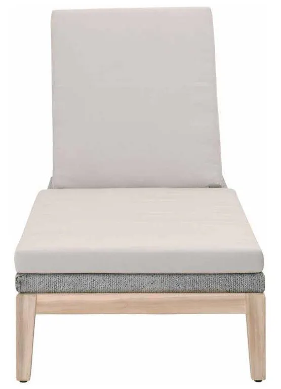 Essentials For Living 6823.PLA/SGRY/GT Loom Outdoor Chaise Lounge in Platinum Rope Performance Smoke Gray Gray Teak Essentials For Living 6823.PLA/SGRY/GT Loom Outdoor Chaise Lounge in Platinum Rope Performance Smoke Gray Gray Teak