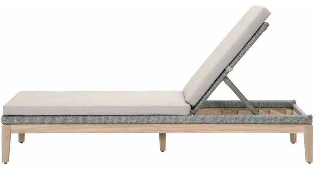 Essentials For Living 6823.PLA/SGRY/GT Loom Outdoor Chaise Lounge in Platinum Rope Performance Smoke Gray Gray Teak Essentials For Living 6823.PLA/SGRY/GT Loom Outdoor Chaise Lounge in Platinum Rope Performance Smoke Gray Gray Teak