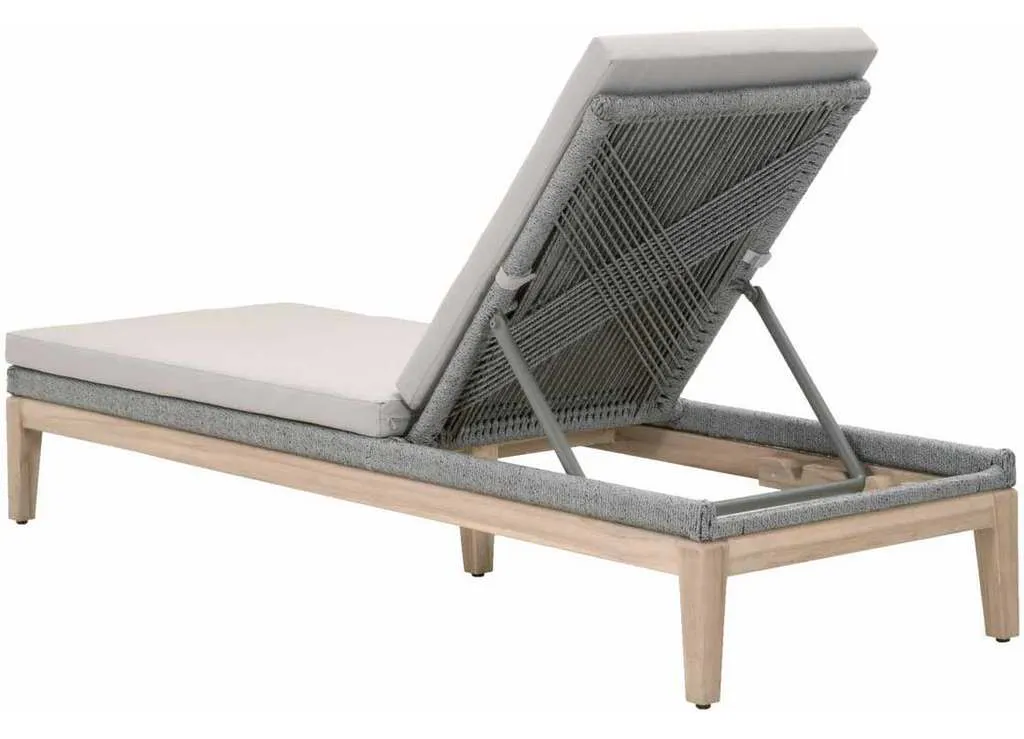 Essentials For Living 6823.PLA/SGRY/GT Loom Outdoor Chaise Lounge in Platinum Rope Performance Smoke Gray Gray Teak Essentials For Living 6823.PLA/SGRY/GT Loom Outdoor Chaise Lounge in Platinum Rope Performance Smoke Gray Gray Teak